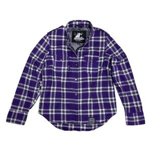 SPEED & STRENGTH Smokin Aces Purple Plaid Flannel Motorcycle Jacket Womens 2XL